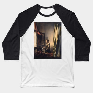 Johannes Vermeer - Girl Reading A Letter By An Open Window 1659 Baseball T-Shirt